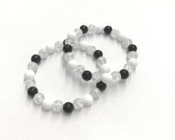 Damen-Mineral-Armband Jade/Onyx/Kristall 16 cm