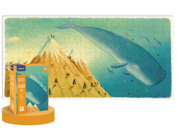 Künstlerische Puzzle – Wal am Himmel – 530 Teilchen Beschädigte Verpackung